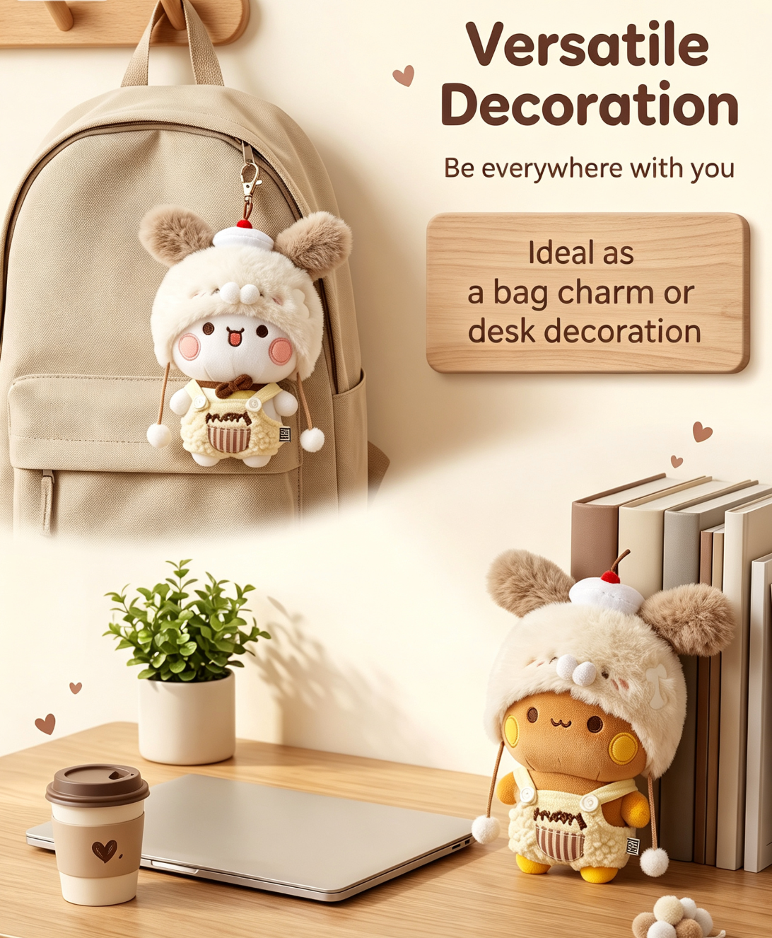BUBU & DUDU Plush Doll Set | 12cm Stuffed Bear & Panda with Interchangeable Outfits