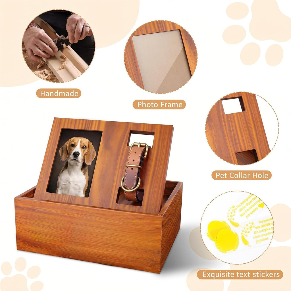 Wooden pet memorial box dimensions 17x13x6.5cm